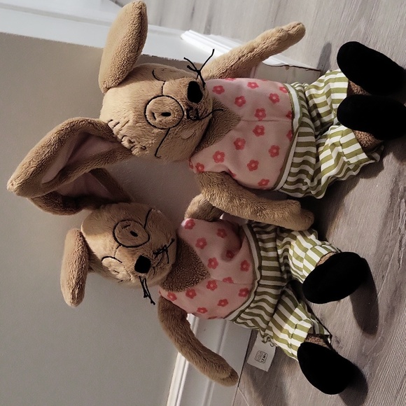 IKEA l piphare l Rabbits l 2 beautiful stuffy plush l  rabbit man with glasses - Picture 3 of 8